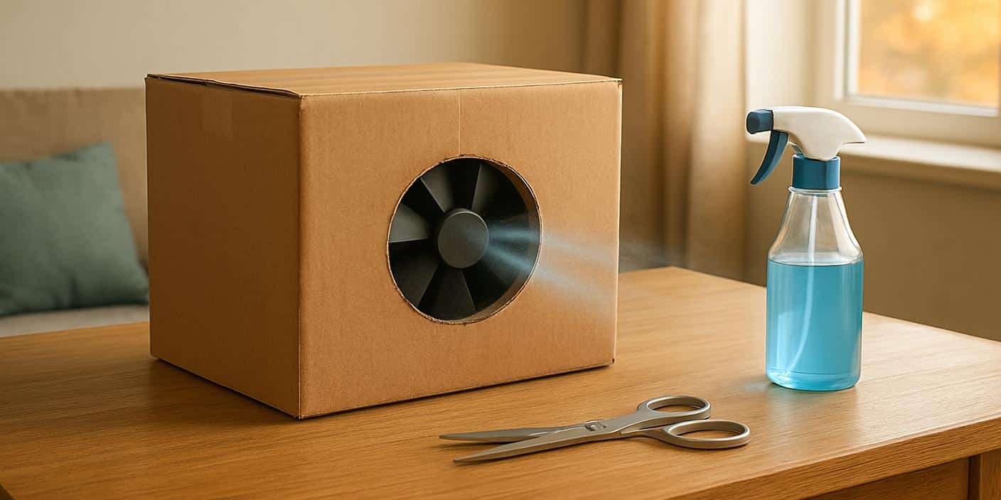 DIY homemade air conditioner without ice using simple materials for cooling