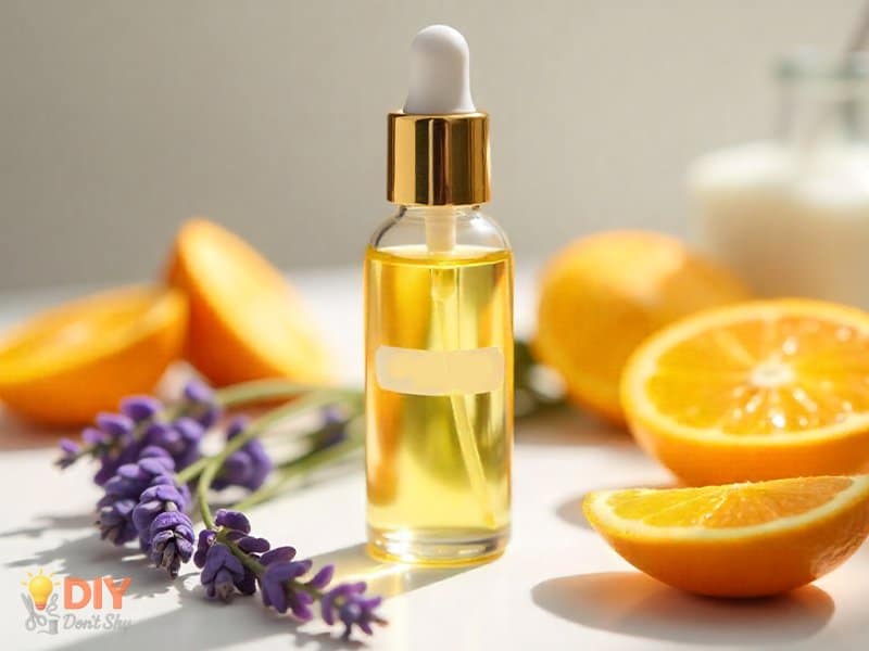 DIY essential oil perfume roller bottle with custom label, a creative homemade birthday gift for female friends.