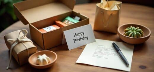Creative homemade snack box with personalized notes on each snack, designed as a fun birthday gift for a friend.