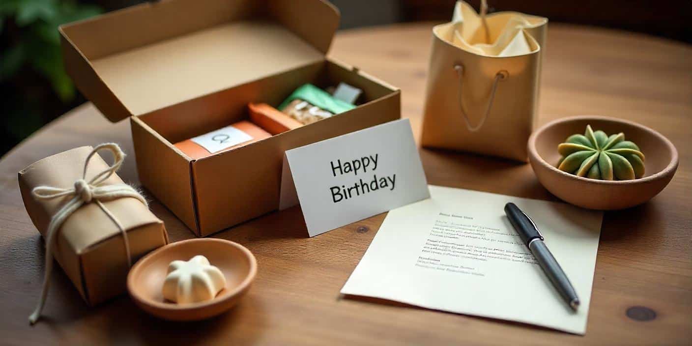 Creative homemade snack box with personalized notes on each snack, designed as a fun birthday gift for a friend.