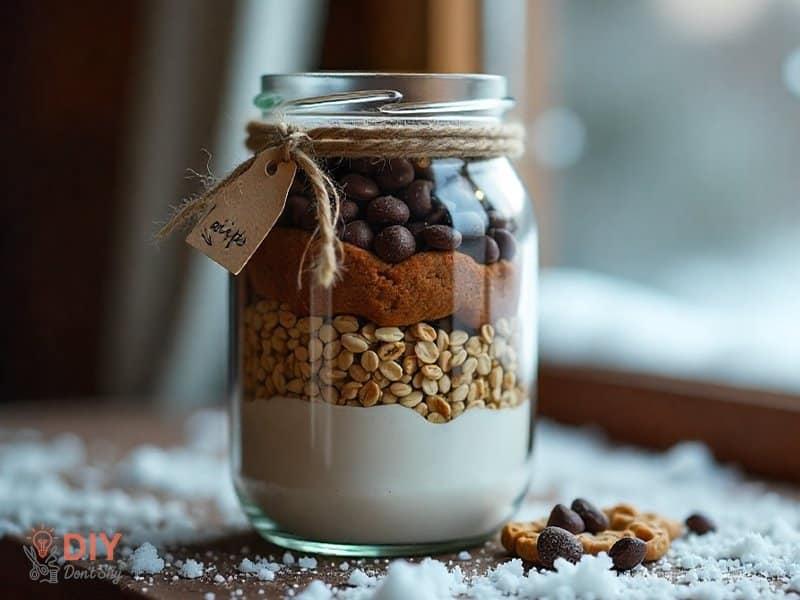Take a glass jar and layer the basics; flour, sugar, chocolate chips, maybe oats. Write simple baking instructions on a tag and tie it with string. In minutes, you’ve got a ready-to-bake gift.