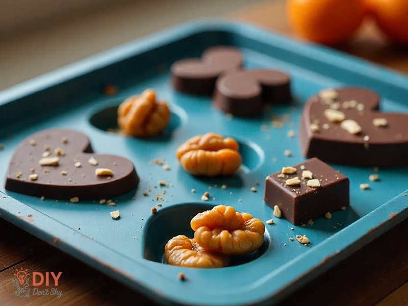 Melt a few chocolate bars, pour into a silicone mold or even an ice cube tray, then add extras like nuts or dried fruit. The process is quick, yet the result feels thoughtful and fancy.