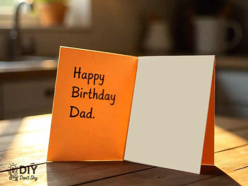 Handmade birthday card with inspirational messages and wording ideas written inside