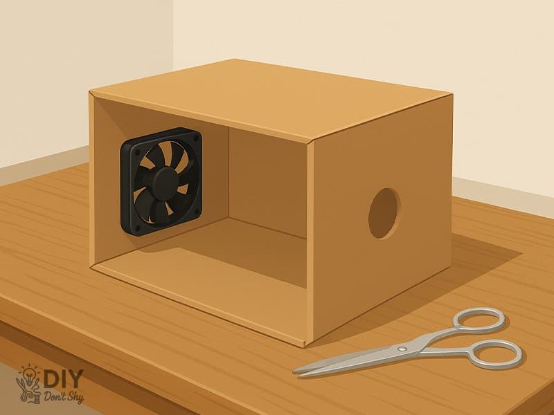 Put the fan in its hole. Secure it tightly.