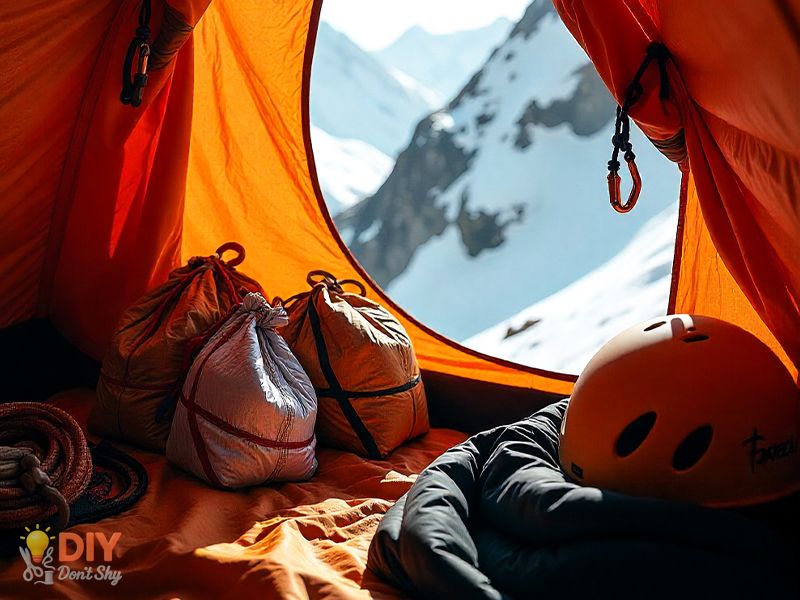 Space-saving tent hacks with gear loft, wall pouches, and organized entryway storage.