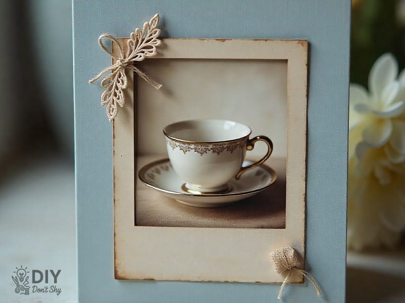 Fast homemade birthday card with a printed photo and short handwritten message.