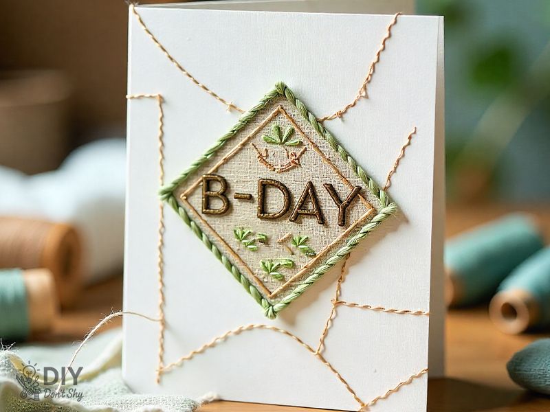 Hiking-inspired DIY birthday card with contour lines and trail marker for best friend.
