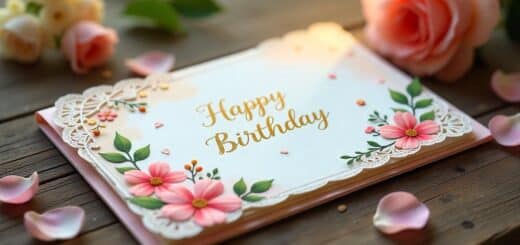 Pastel homemade birthday card with flowers and lace made for granadma