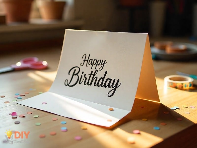 Simple pop-up birthday card for grandpa with paper hammer design