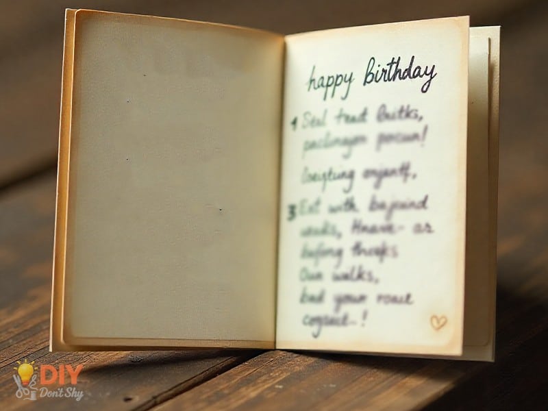 Recipe birthday card for her with playful ingredients list