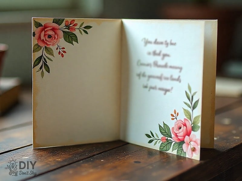 Inside of handmade birthday card for Mom with poem and coupon.
