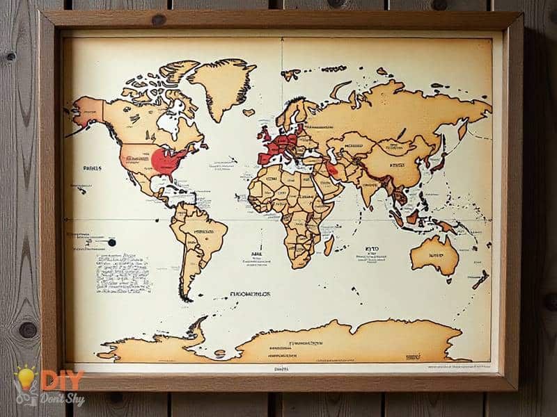 Memory map collage showing special relationship places as a romantic homemade gift.