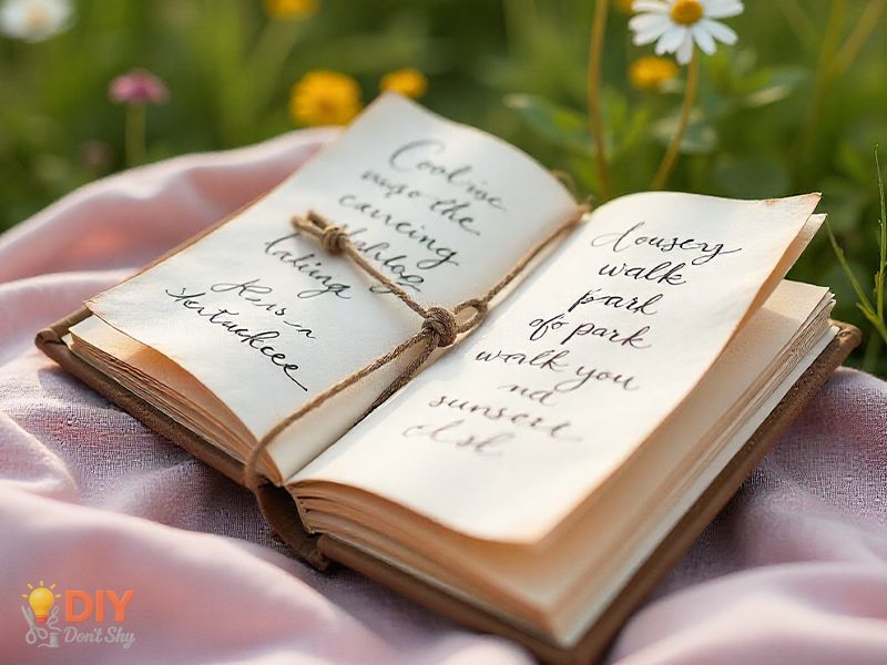 Handmade booklet with date night ideas as a thoughtful gift for a spouse or partner.