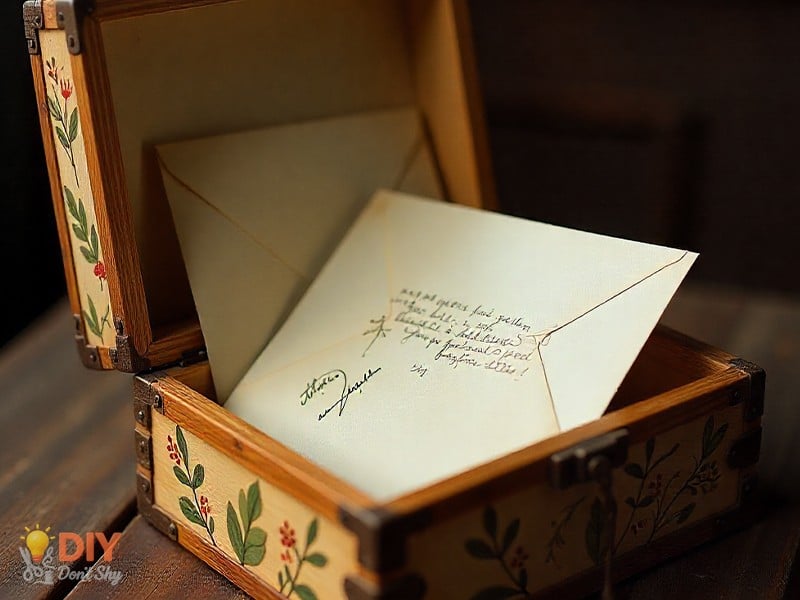 Homemade keepsake box with letter gift for daughter after arguments.