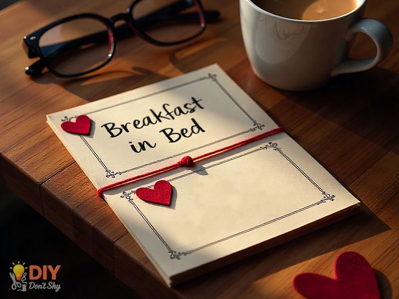 Handmade Valentine’s love voucher booklet with personal notes for husband