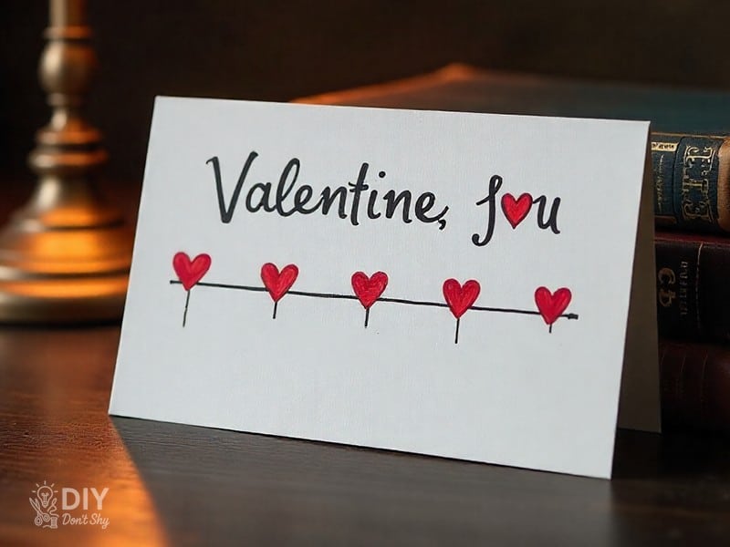 Valentine’s card with timeline design showing couple’s shared wins