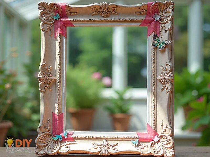 Adding carved trims and appliques to ornate picture frame design.
