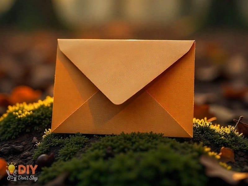 Folding the right corner inward while making a DIY paper envelope.