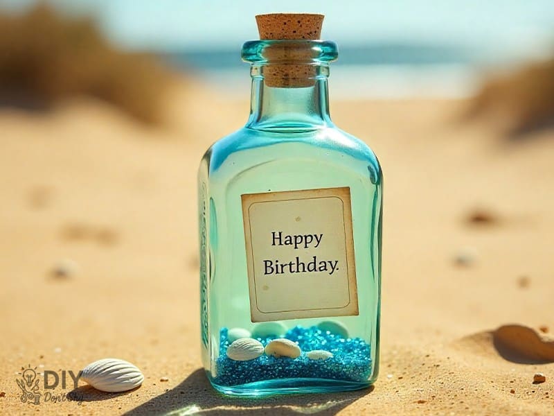 Romantic handmade message-in-a-bottle gift for wife.