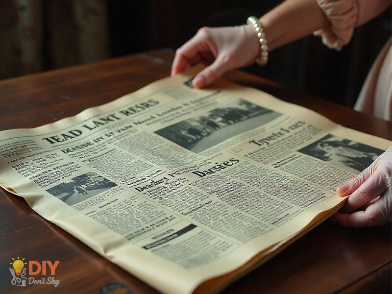 Large rectangle newspaper sheet ready to fold into a paper hat.