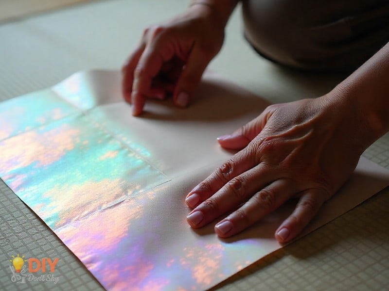 Folding top and bottom edges inward to shape paper box.