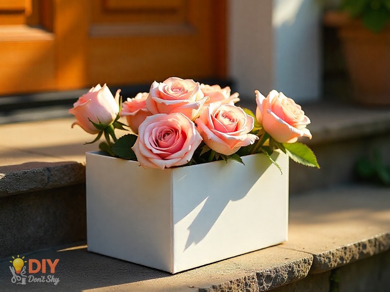Surprise flower delivery box as a simple anniversary gift for parents from afar.