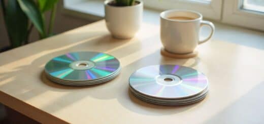 CD Craft Ideas For Adults showing modern home decor made from reused CDs