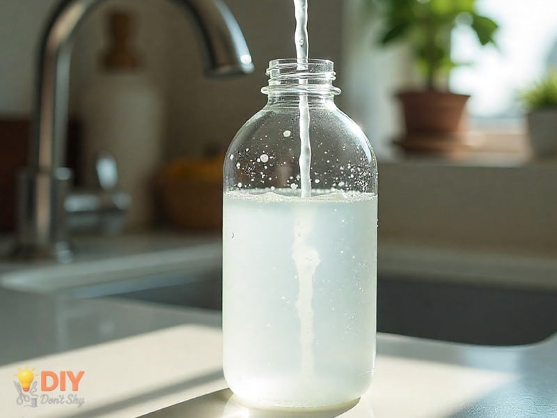 Clean plastic bottle with label removed, prepared for making a simple DIY bird feeder.