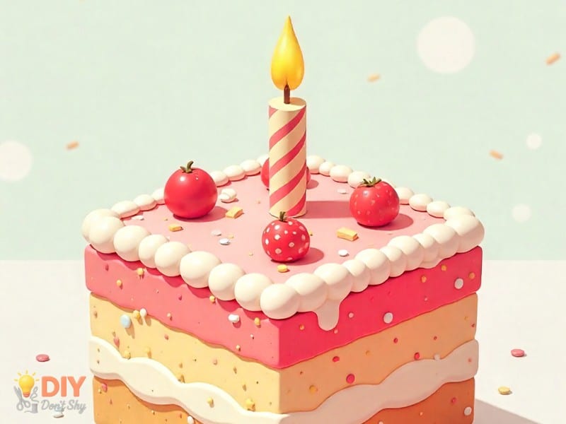 Everyday toy inspired cakes with simple shapes and patterns