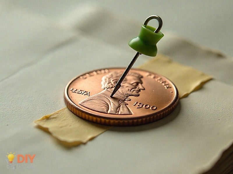 Hands-on electronics image illustrating how to make a radio out of a penny with basic components.