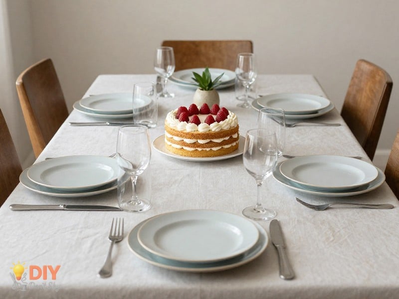 Final Check of a completed birthday party table setup