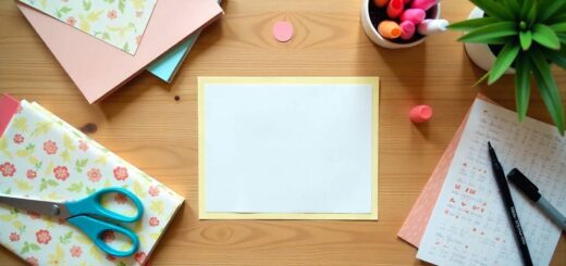 Making a birthday card for a friend with simple handmade materials on a clean desk