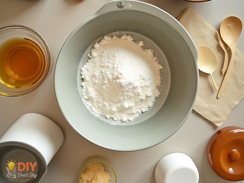 Clear workspace photo featuring a materials and tools checklist for making molds with household items.