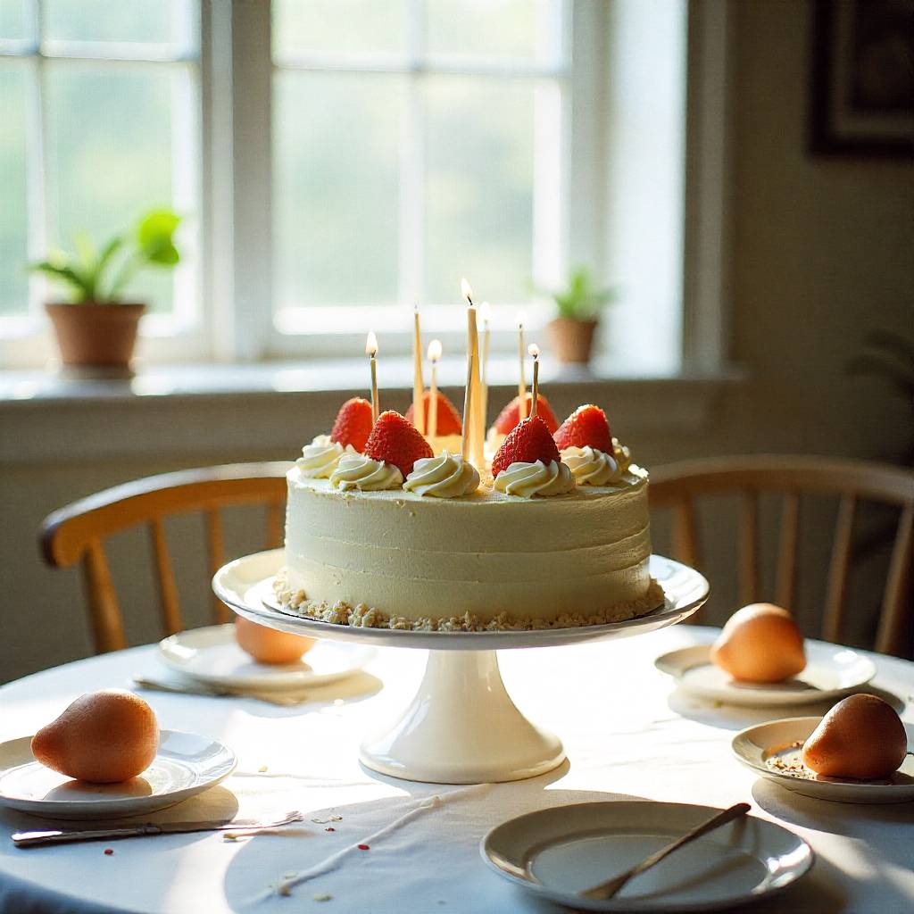 Position The Cake on a birthday party table