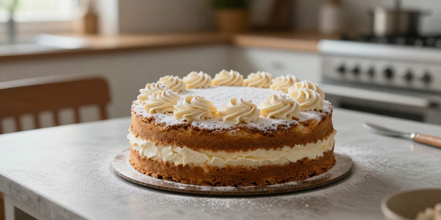 Simple cake decorating ideas for birthdays at home with a homemade cake on a kitchen table