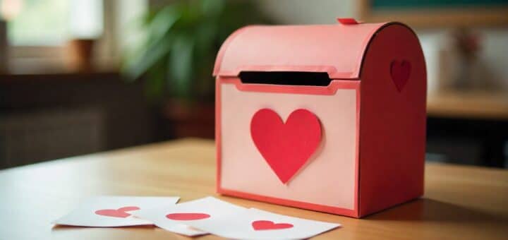 Building The Base of a Valentine mailbox using a taped cardboard box