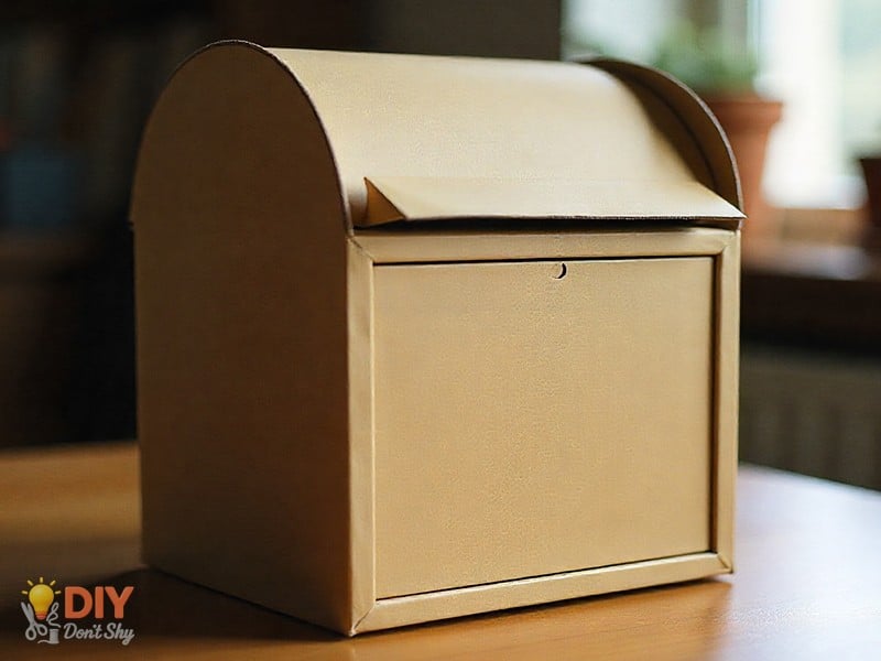 Shaping The Mailbox Form with a curved cardboard top design