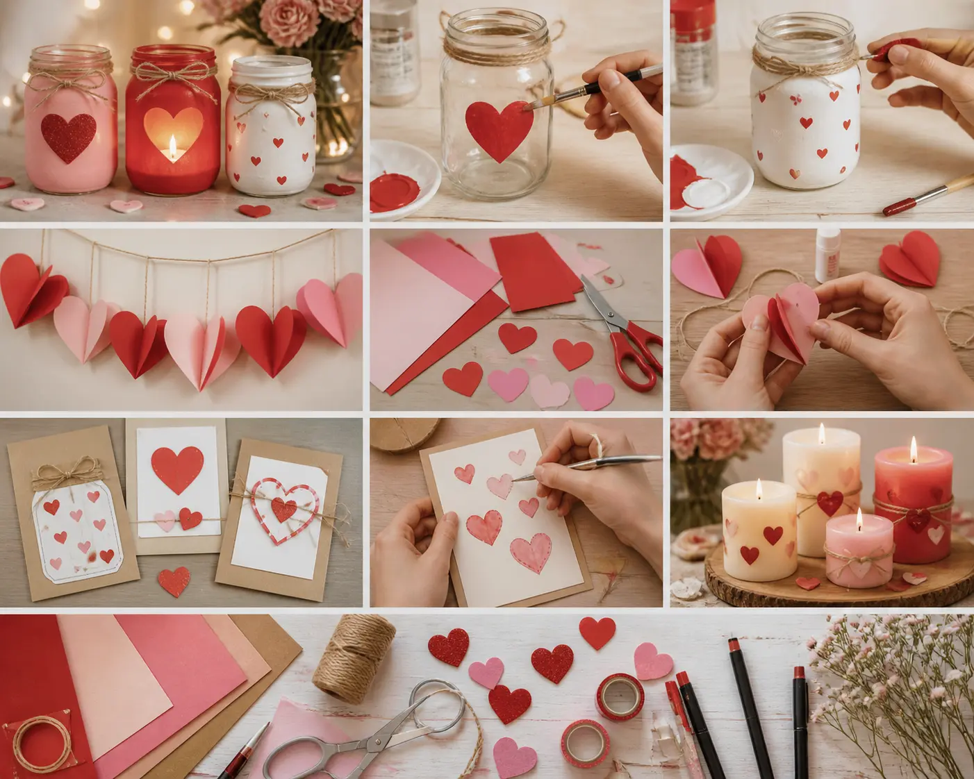 DIY Valentine's Day handmade decoration ideas for home decor.