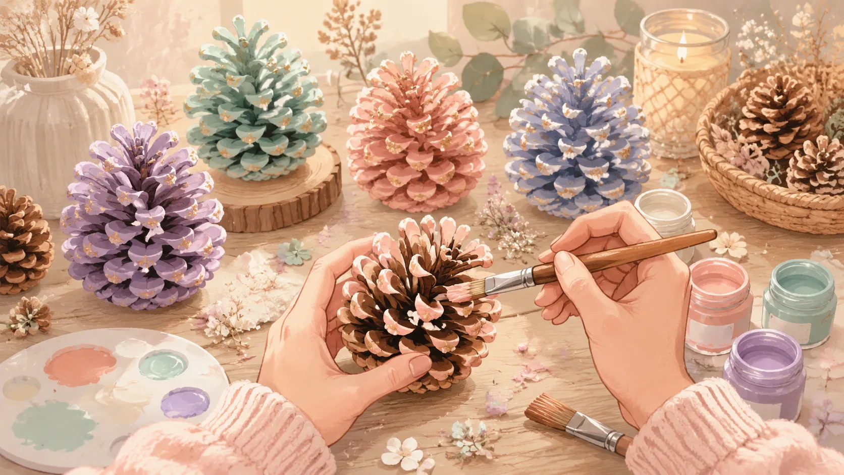 How to Paint Pine Cones with Acrylic Paint