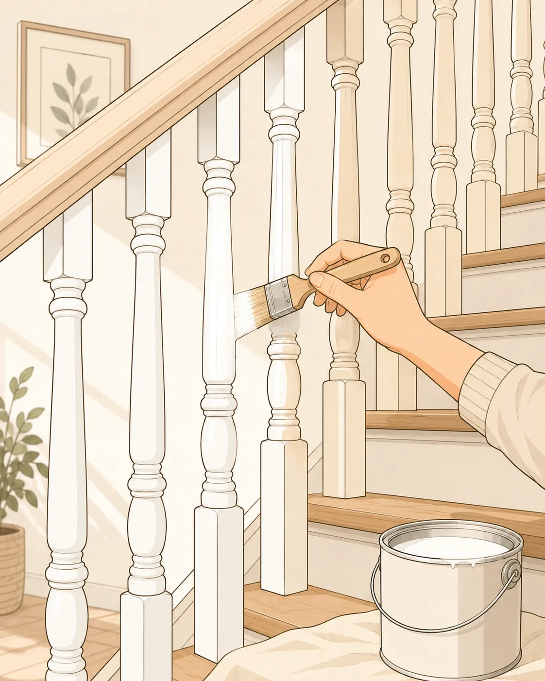 How to Paint Spindles on a Staircase