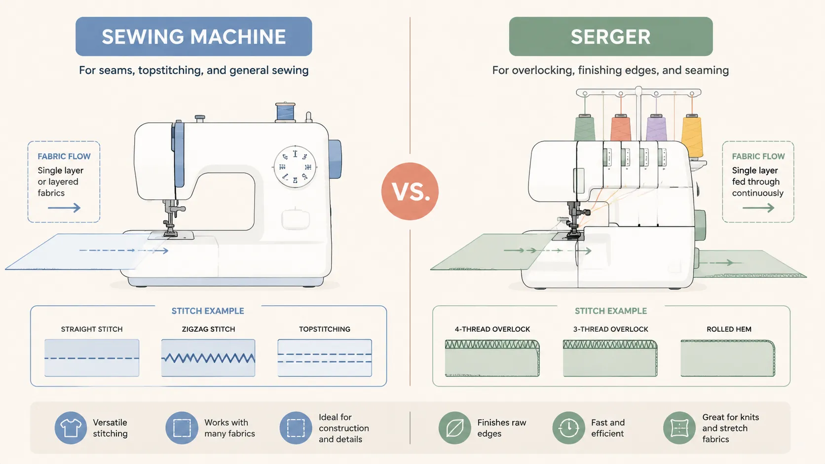 What’s the Difference Between a Sewing Machine and a Serger