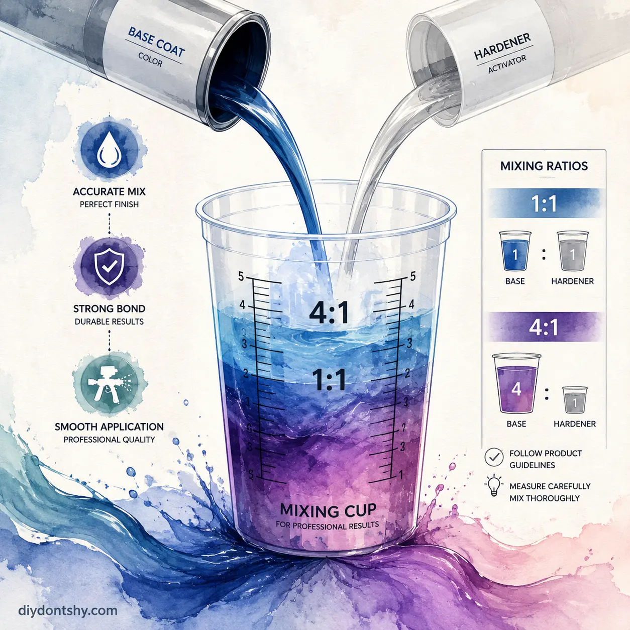 Overview of paint mixing cup ratio systems and professional mixing