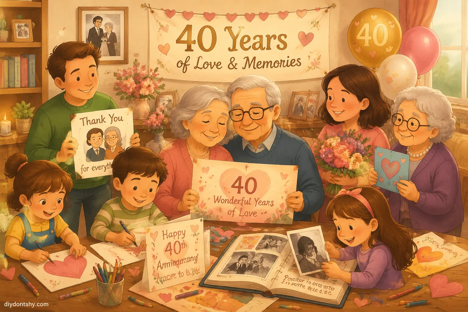 Family creating a heartfelt 40th anniversary tribute