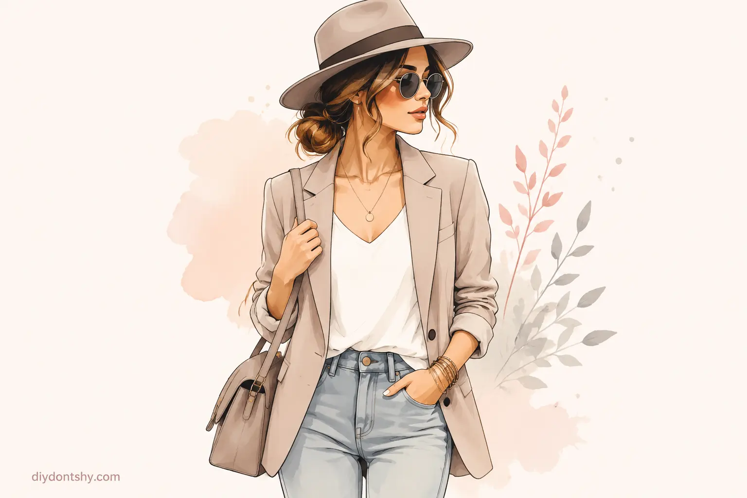 Woman wearing a stylish fedora in modern fashion