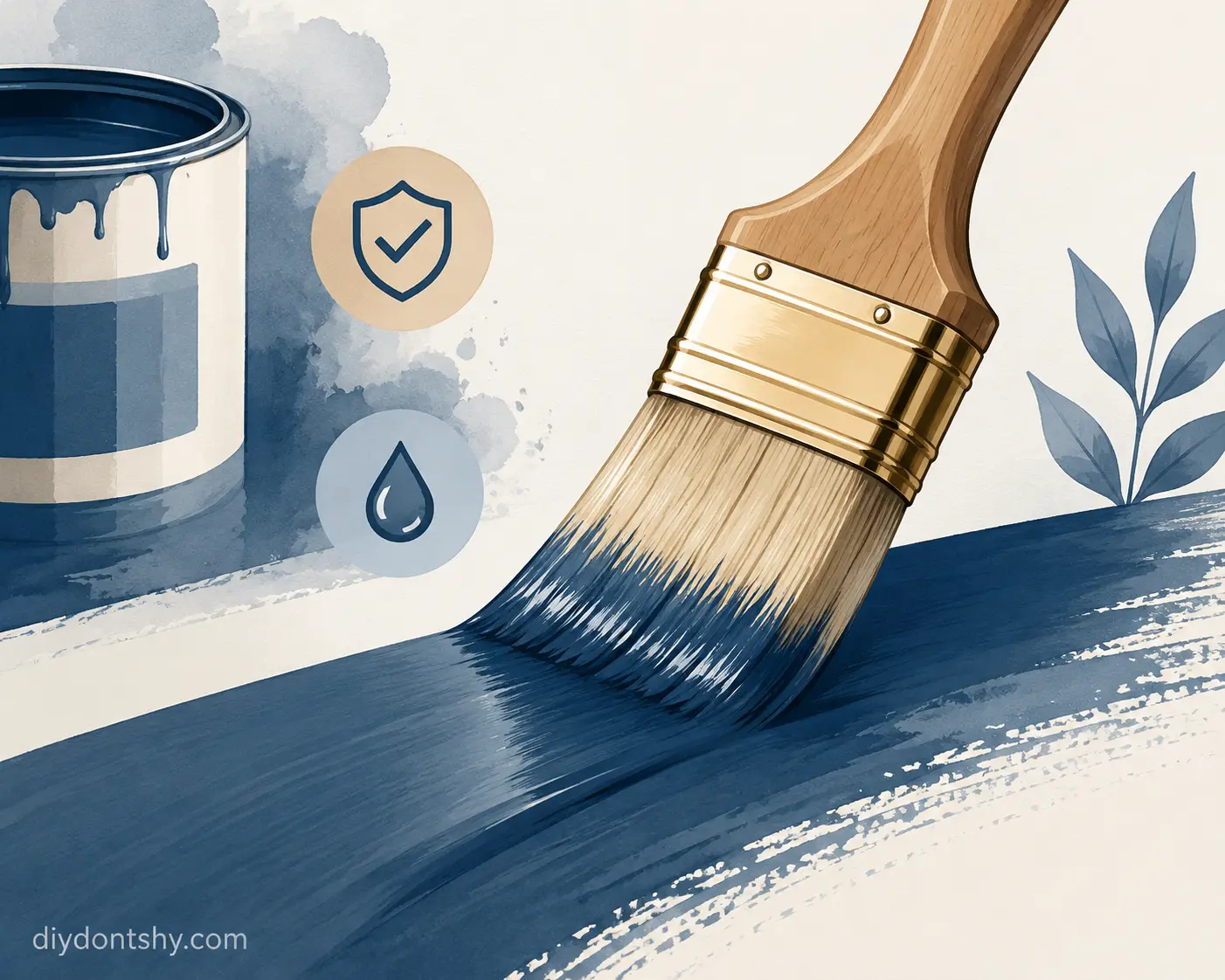 High quality paintbrush creating an even smooth coating