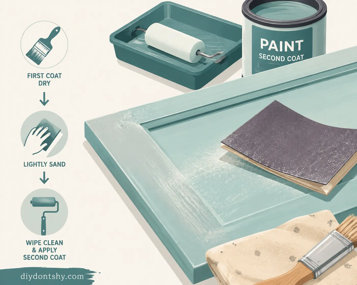 Sanding painted surface between coats for a cleaner finish
