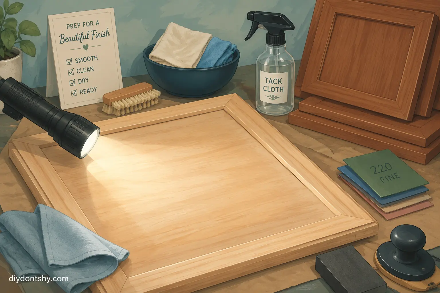 Preparing smooth wood for a fresh finish